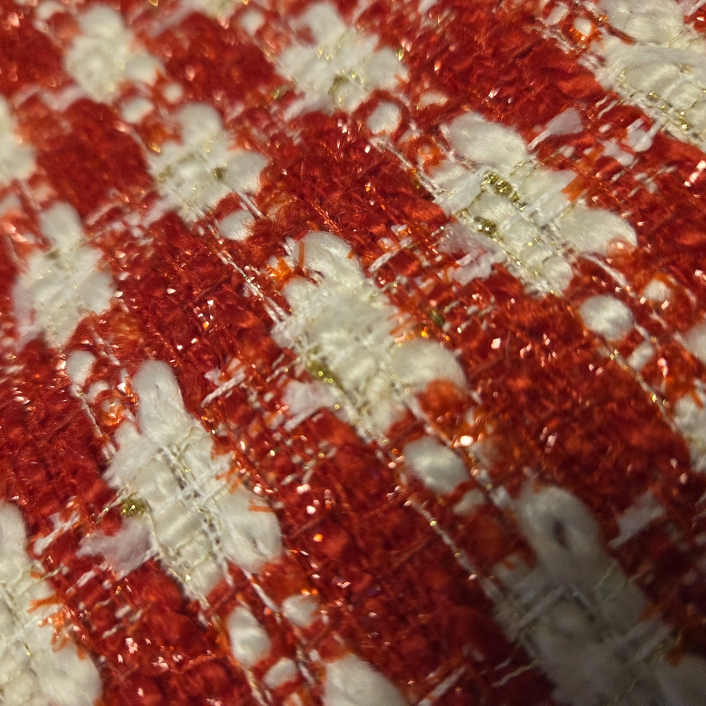 Self-Portrait,Sparkling Red And White Mini Houndstooth Dress.🥰 - Picture 7 of 14